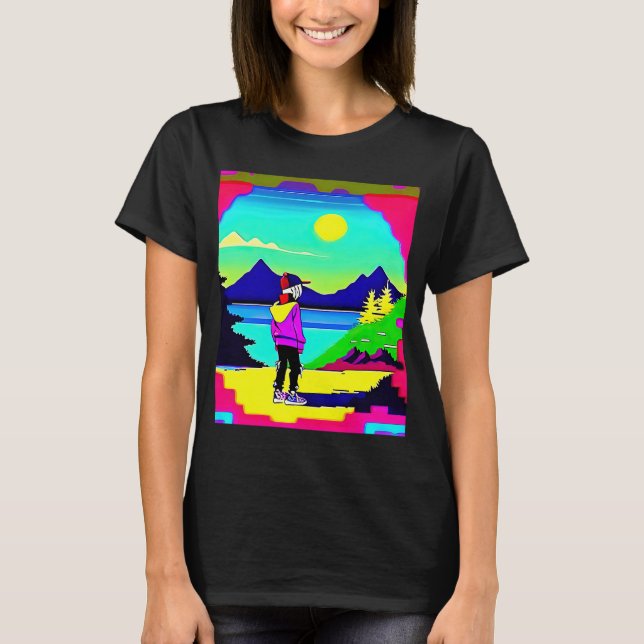 Camiseta Lo fi hip hop chillhop chill bate a estética lofi (Frente)