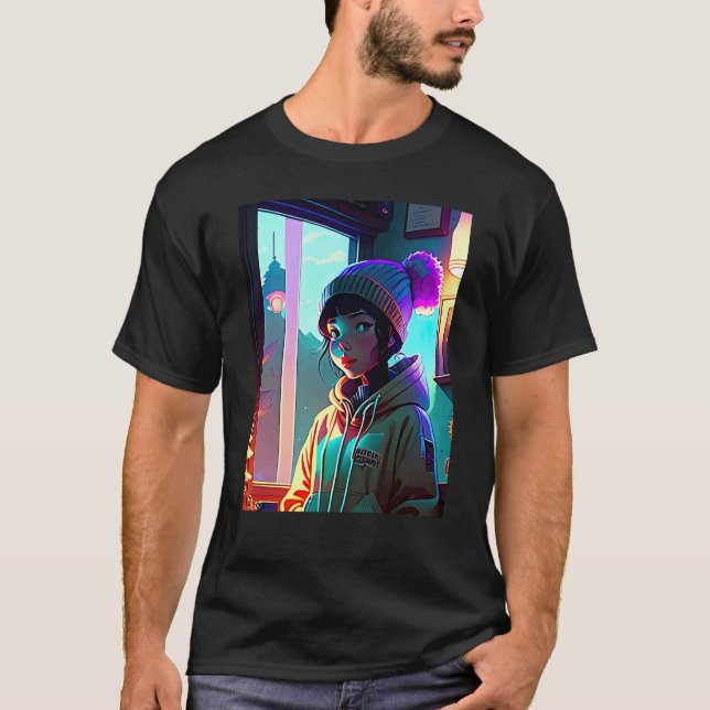 Camiseta Lo fi hip hop chillhop chill beats aesthetics  17 (Frente)