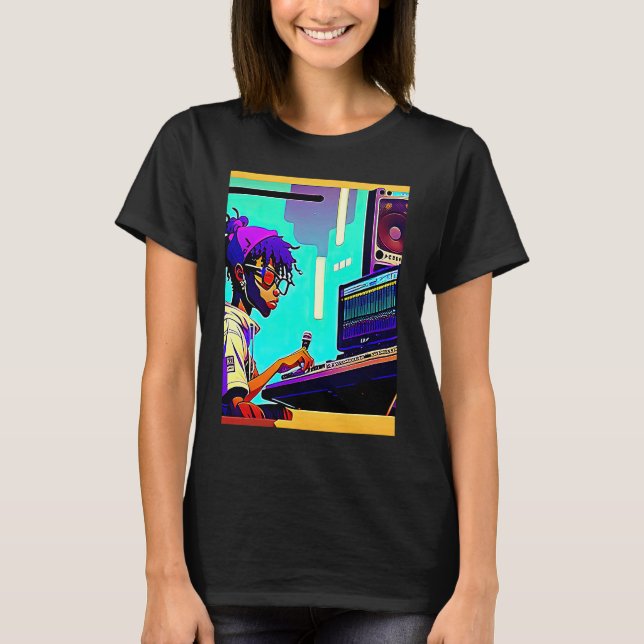 Camiseta Lo fi hip hop chillhop chill beats aesthetics  3 (Frente)