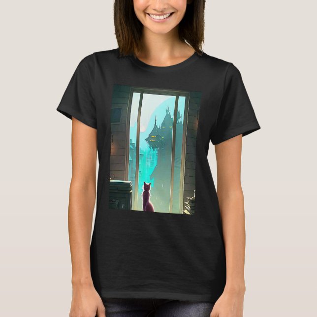 Camiseta Lo fi hip hop chillhop chill beats aesthetics cat  (Frente)