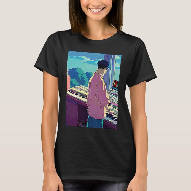 Camiseta Lo fi hip hop chillhop chill beats lofi aesthetics (Frente)