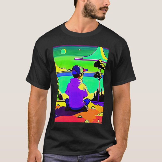 Camiseta Lo fi hip hop chillhop chill beats lofi aesthetics (Frente)