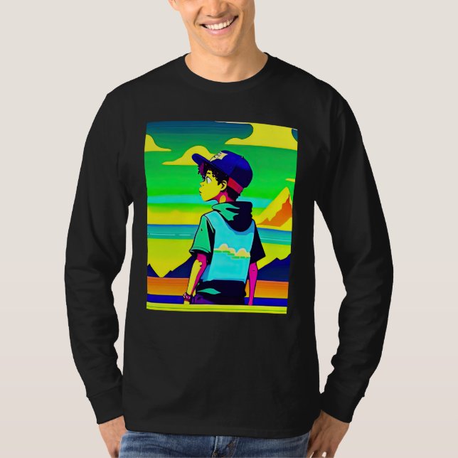 Camiseta Lo fi hip hop chillhop chill beats lofi aesthetics (Frente)