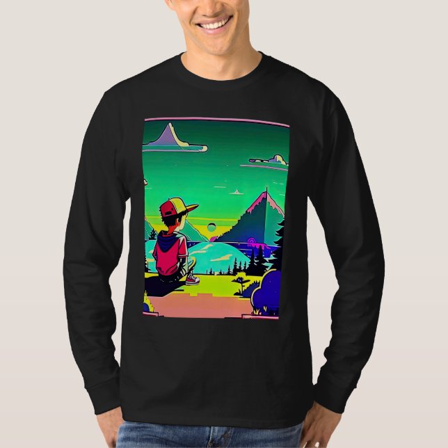 Camiseta Lo fi hip hop chillhop chill beats lofi aesthetics (Frente)
