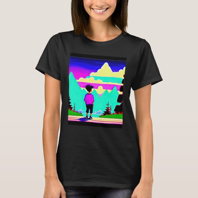 Camiseta Lo fi hip hop chillhop chill beats lofi aesthetics (Frente)