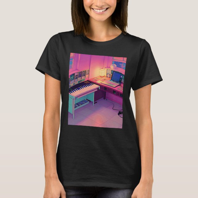 Camiseta Lo fi hip hop chillhop chill beats lofi aesthetics (Frente)