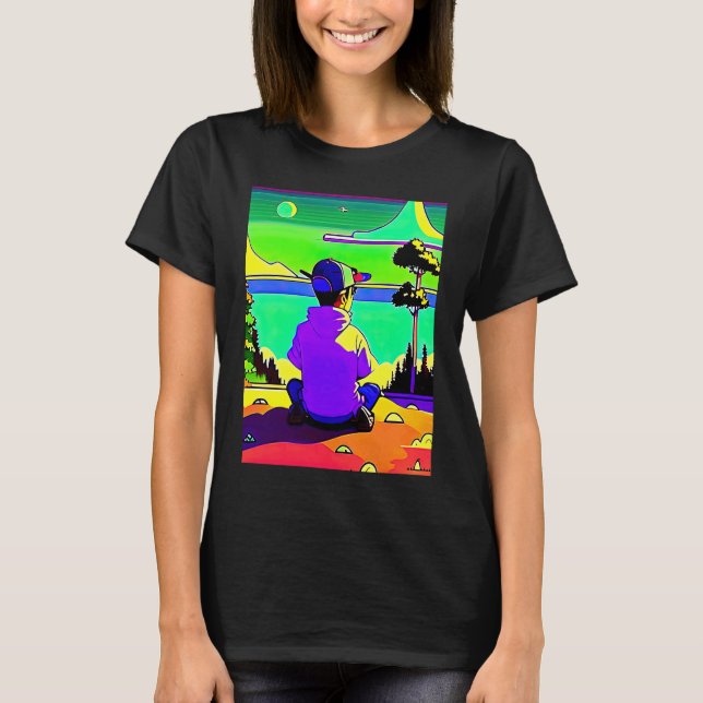 Camiseta Lo fi hip hop chillhop chill beats lofi aesthetics (Frente)