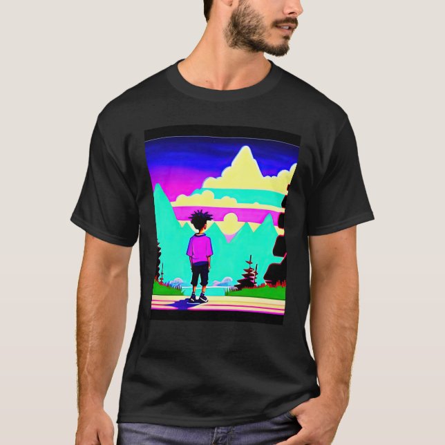 Camiseta Lo fi hip hop chillhop chill beats lofi aesthetics (Frente)
