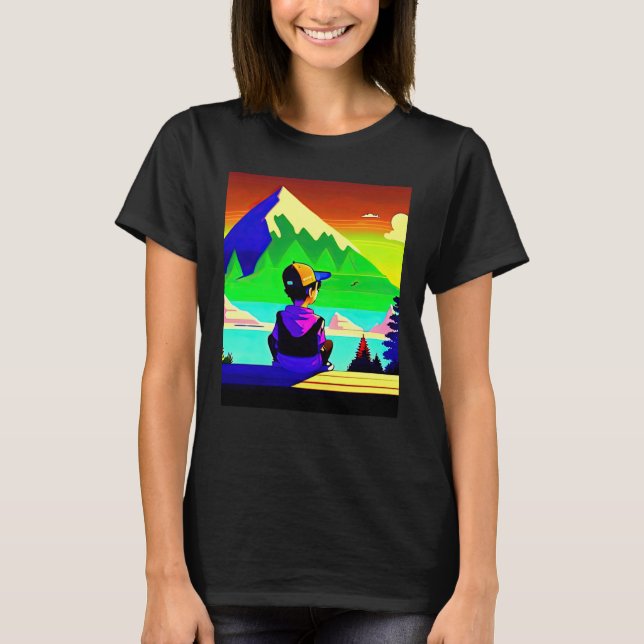 Camiseta Lo fi hip hop chillhop chill beats lofi aesthetics (Frente)