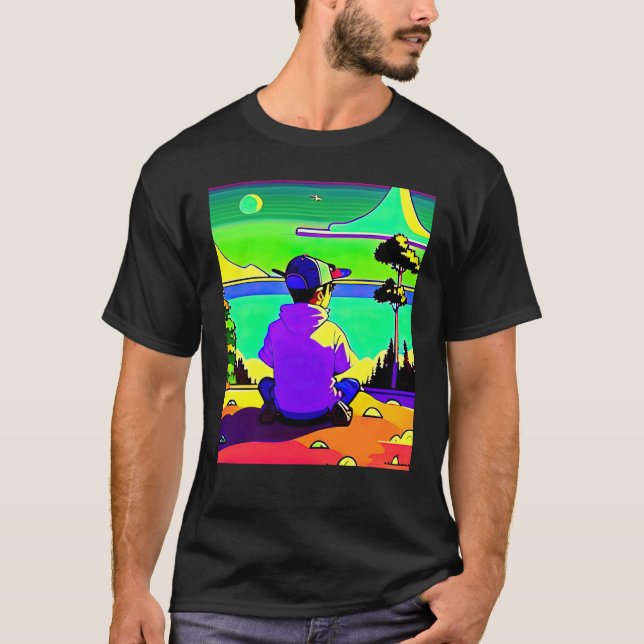 Camiseta Lo fi hip hop chillhop chill beats lofi aesthetics (Frente)