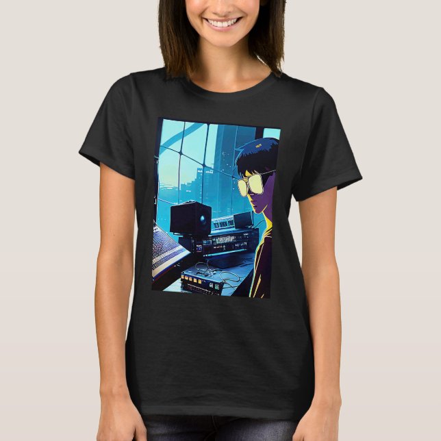 Camiseta Lo fi hip hop chillhop chill beats studio aestheti (Frente)