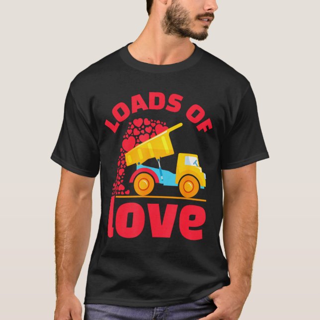Camiseta Loads Of Love Truck Hearts Valentines Day Kids Tod (Frente)