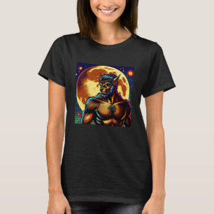 Camiseta Lobisomem em estilo de história em quadrinhos na f