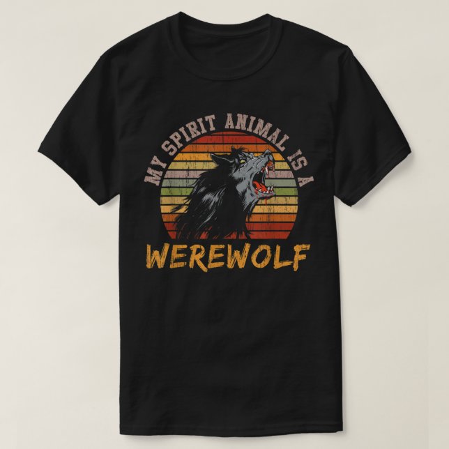 Camiseta Lobisomem Lua Cheia Vintage Lobisomem (Frente do Design)