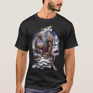 Camiseta Lobisomem Uivando à Lua Cheia