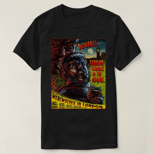 Camiseta Lobisomens Em Londres (Frente do Design)