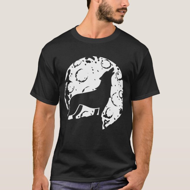 Camiseta Lobo à luz da lua Howling Full Moon Forest Animal (Frente)