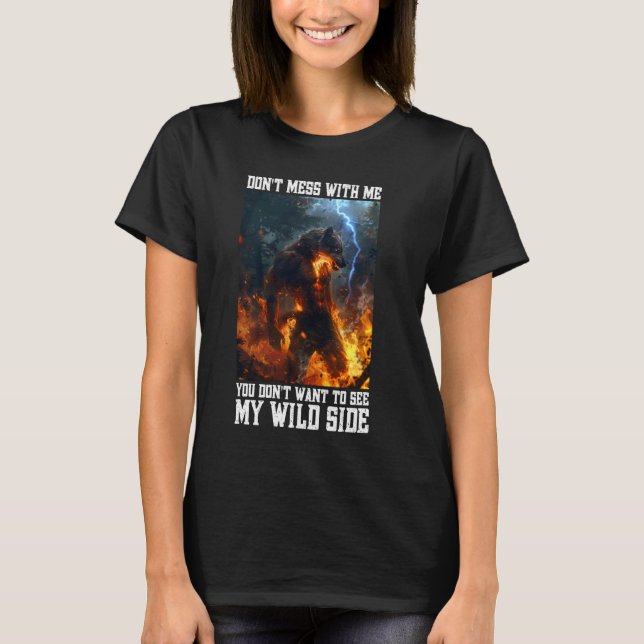 Camiseta Lobo Alfa Cringe Alerta de Lobisomem Cringy Meme (Frente)