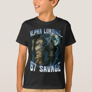 Camiseta Lobo Alpha Carregando 67 Porcento Selvagem Lobos E