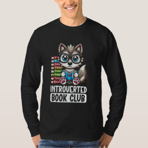 Camiseta Lobo Amante de Leitura de Clube de Livros Introver