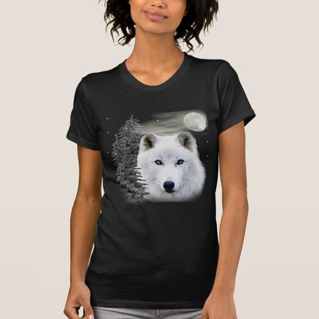 Camiseta lobo ártico da neve (Frente)
