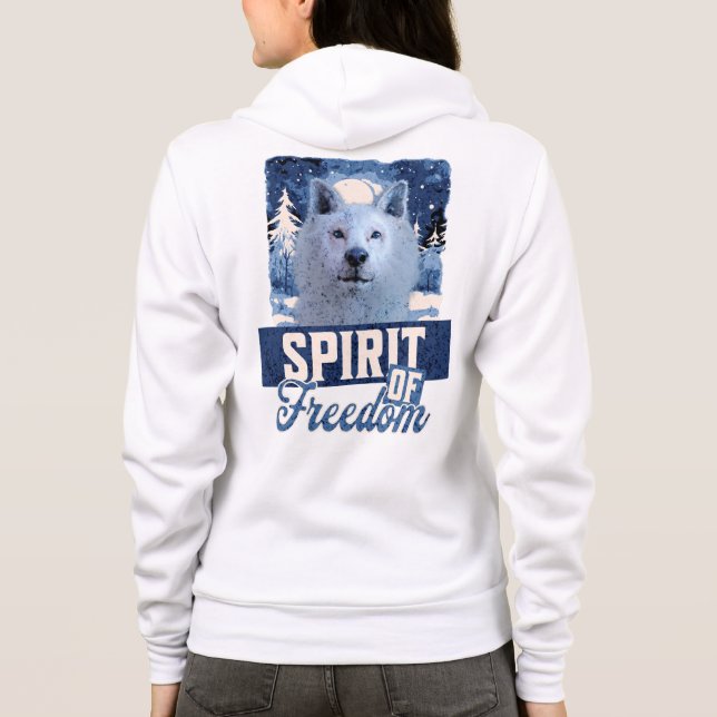 Camiseta Lobo Ártico Espírito de Liberdade Desenho de Vida  (Verso)