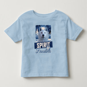 Camiseta Lobo Ártico Espírito de Liberdade Desenho de Vida