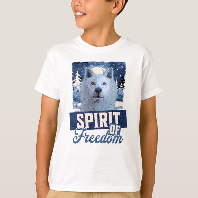 Camiseta Lobo Ártico Espírito de Liberdade Design de Vida S (Frente)