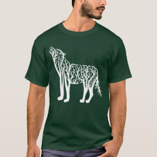 Camiseta Lobo Artístico Árvore Animal Natureza Masculino 
