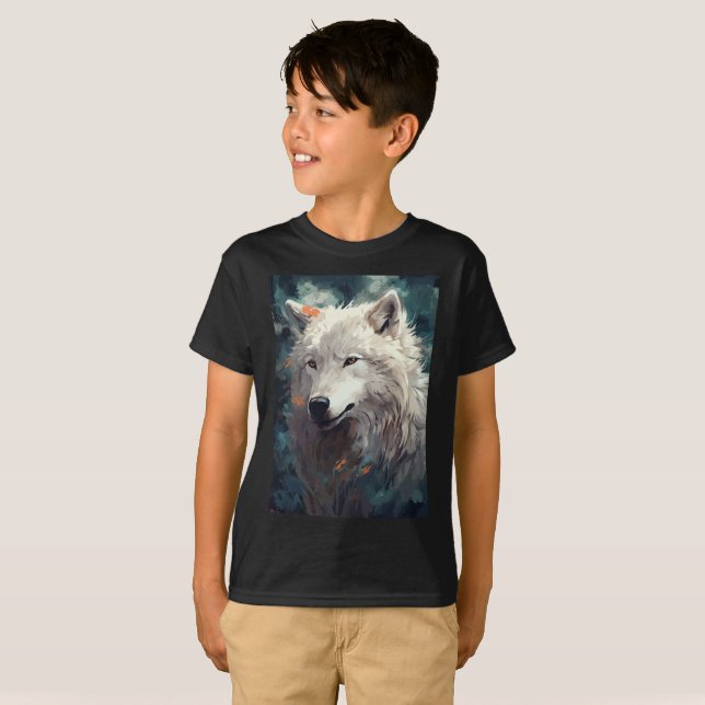 Camiseta Lobo-branco [Lobo-ártico] (Frente Completa)