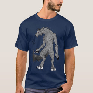 Camiseta Lobo-Cinza legal com Camisa-T de Homens Vermelhos