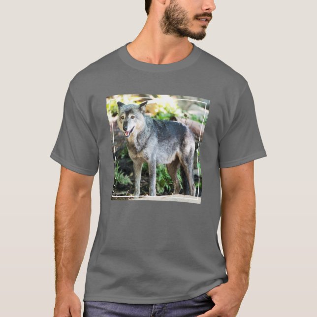 Camiseta Lobo cinzento que está apenas (Frente)