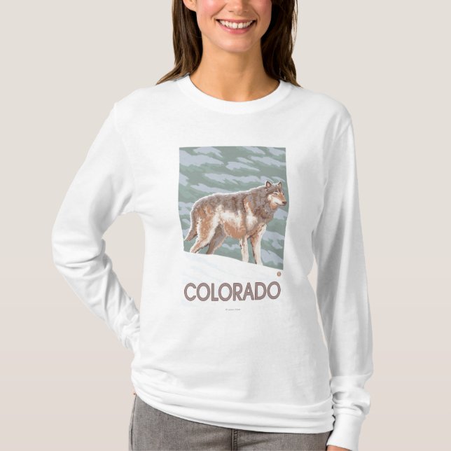Camiseta Lobo cinzento StandingColorado (Frente)