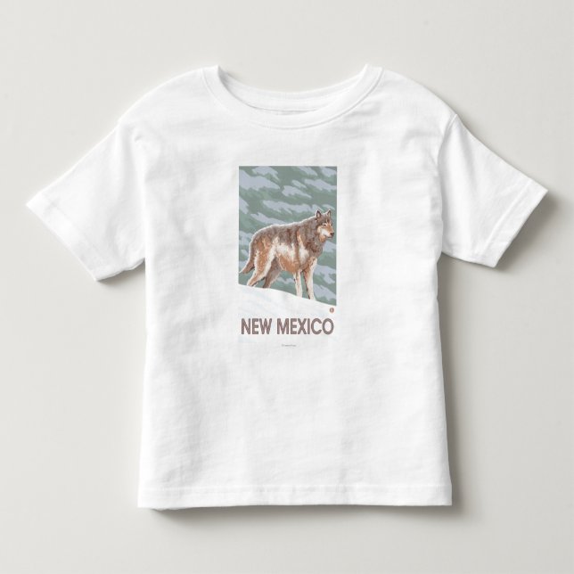 Camiseta Lobo cinzento StandingNew México (Frente)