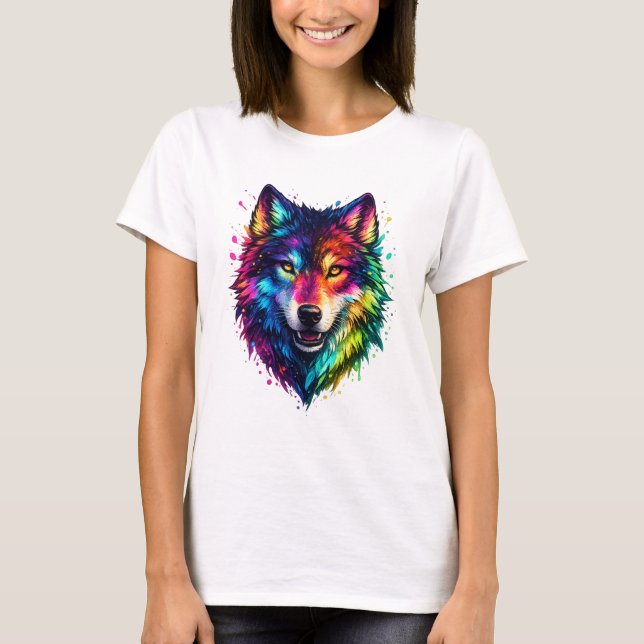 Camiseta Lobo Colorido (Frente)