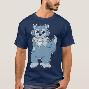 Camiseta Lobo com Taça de Café