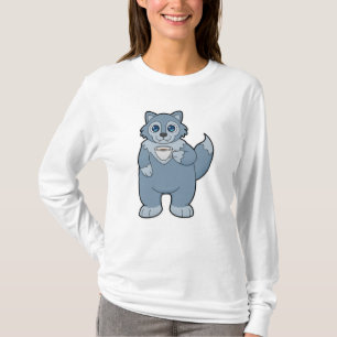 Camiseta Lobo com Taça de Café