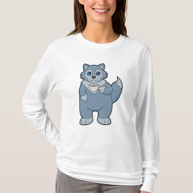 Camiseta Lobo com Taça de Café (Frente)