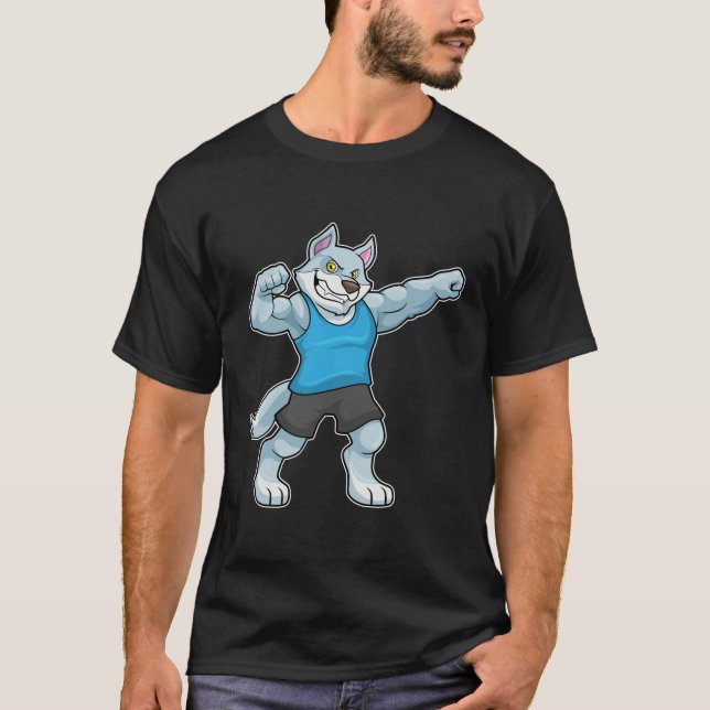 Camiseta Lobo como Criador de Porte com braços grandes (Frente)
