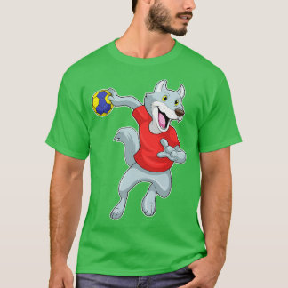 Camiseta Lobo como jogador de handebol com Handball
