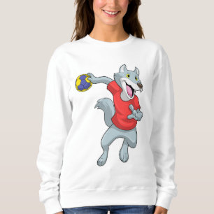 Camiseta Lobo como jogador de handebol com Handball