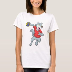 Camiseta Lobo como jogador de handebol com Handball