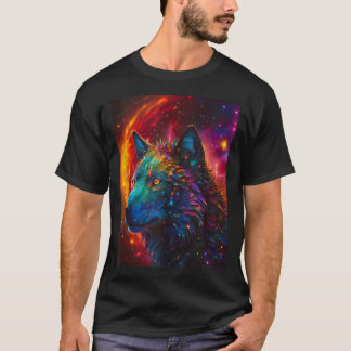 Camiseta Lobo Cósmico, Galaxy Spirit Animal Fantasy Space