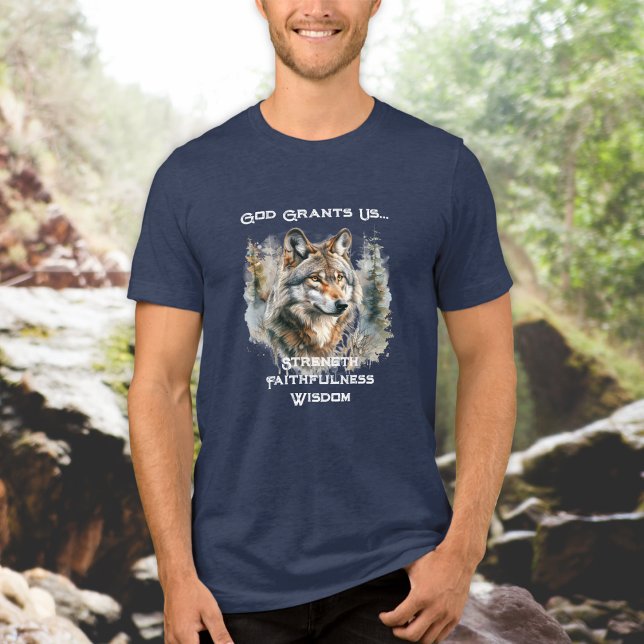 Camiseta Lobo Cristão de Força (Criador carregado)