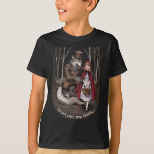 Camiseta Lobo de Conto de Fadas Sombrio & Chapeuzinho Verme