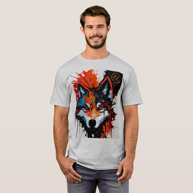 Camiseta Lobo de Fogo (Frente Completa)