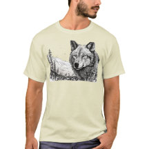 LOBO DESENHADO À MÃO,
