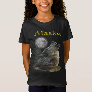 Camiseta Lobo do Alasca e lua