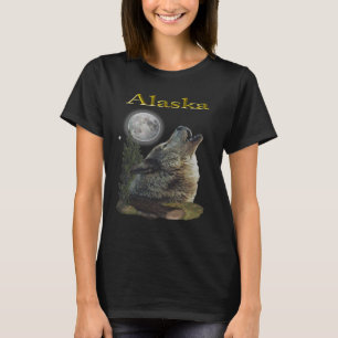 Camiseta lobo do alasca e lua