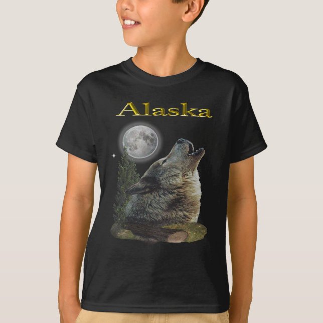 Camiseta Lobo do Alasca e lua (Frente)